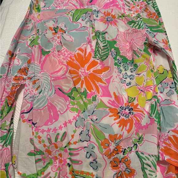 Lilly Pulitzer x Target Womens Nosey Posey Pink Floral Button Down Shirt - Picture 5 of 5
